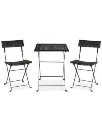 3-Piece Folding Outdoor Bistro Set with X-Shaped Frame Base