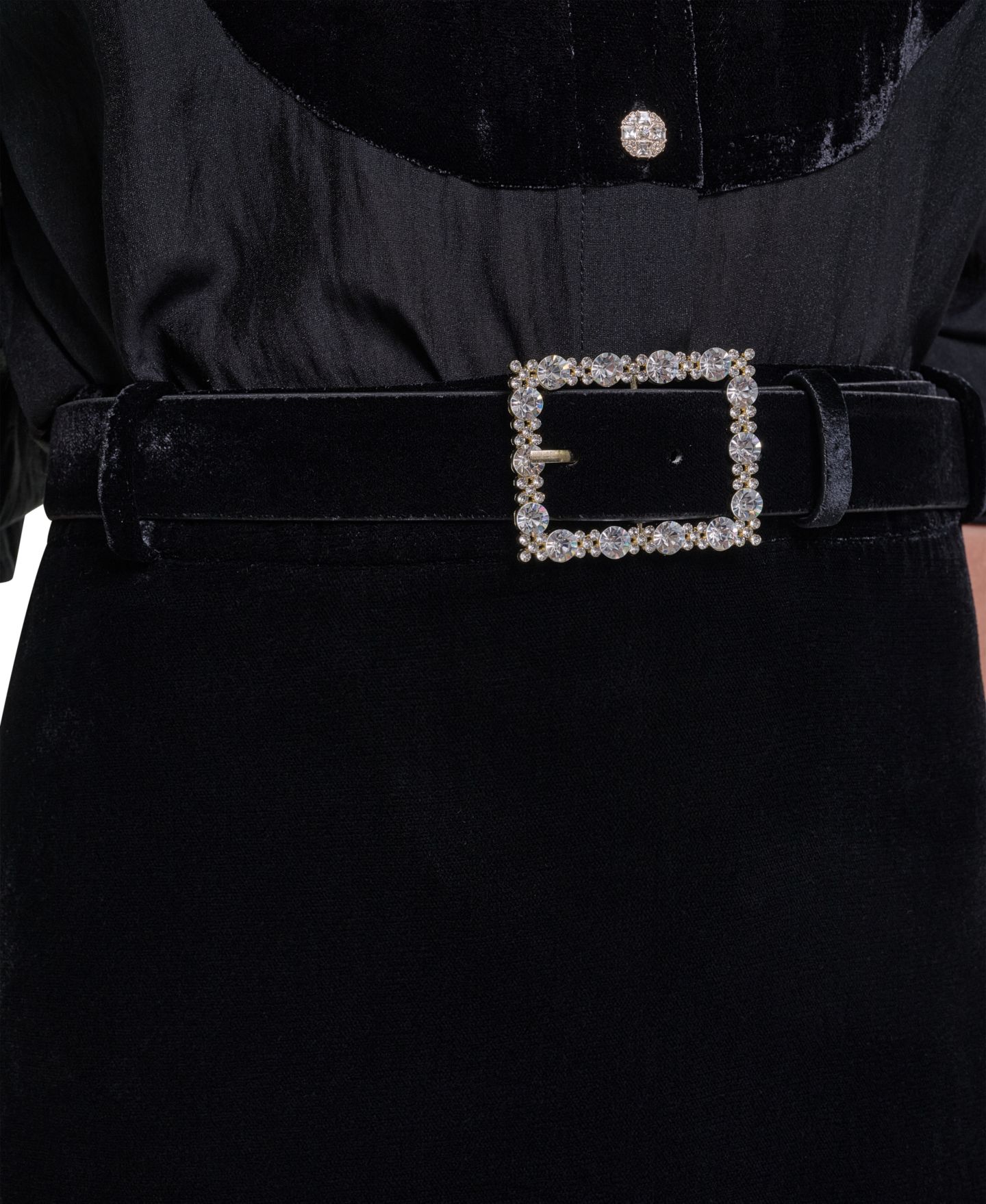 Женская юбка KARL LAGERFELD PARIS High-Waisted Pencil Velvet Midi, цвет: Чёрный — фото 6