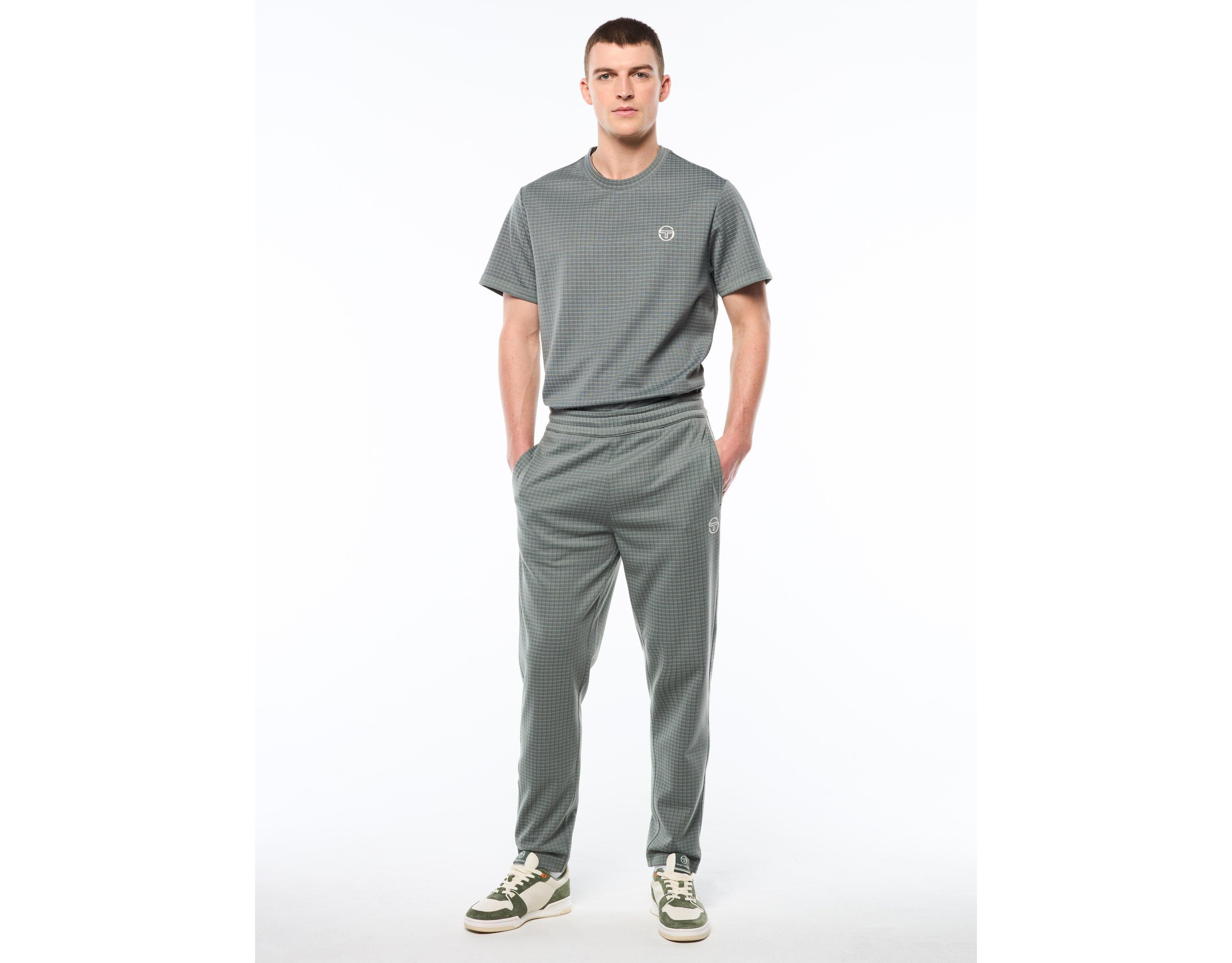 Sergio Tacchini Men's Rete Stretch Allover Check Track Pants