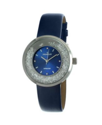 Women's Silver 38mm Floating CZ Diamond Dial Watch