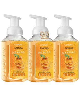 Hand Foaming Soap in Fresh Orange, Moisturizing Hand Soap with Flawless Crystal Heart Bracelet - 4 Piece Hand Wash Set
