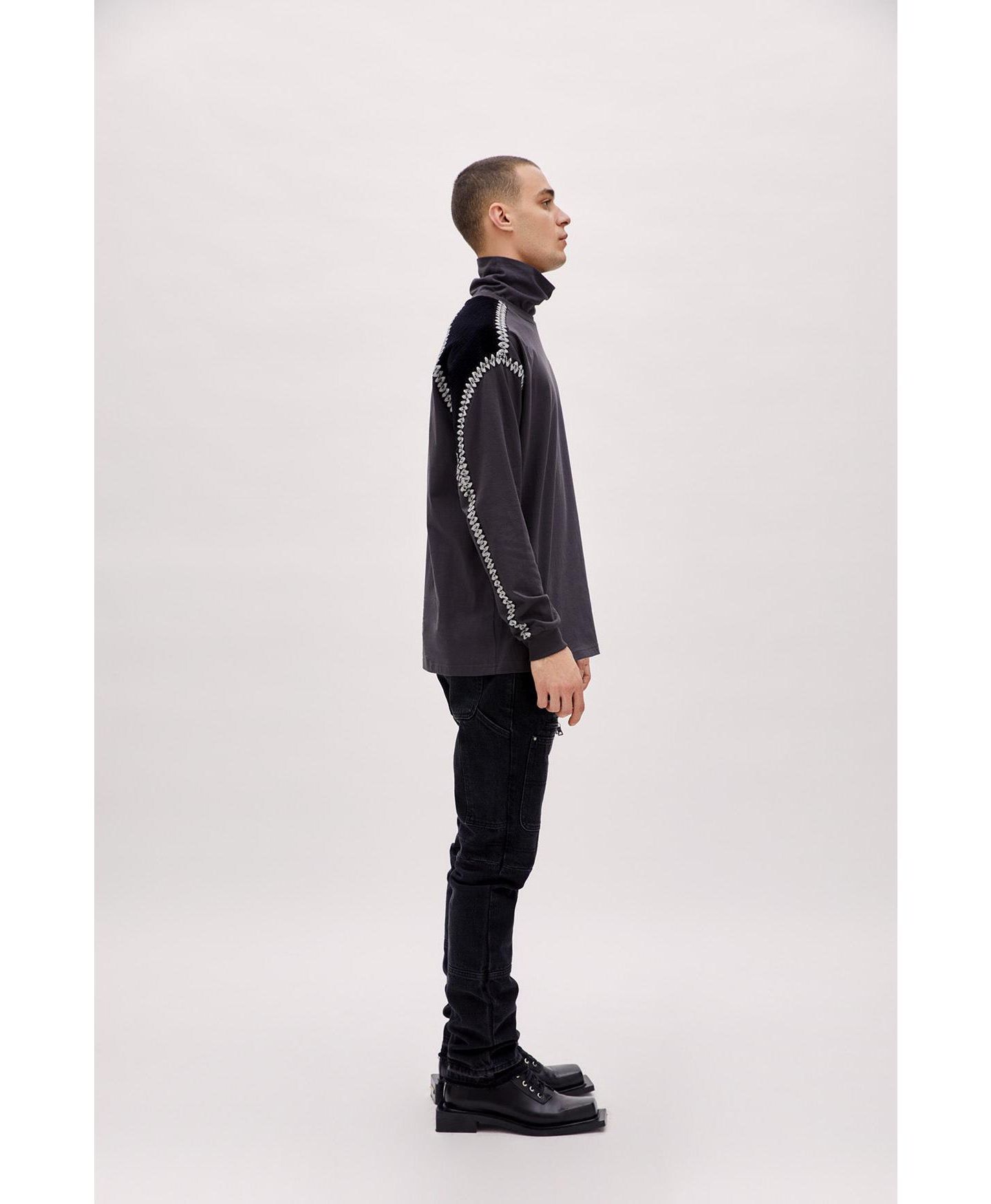 Мужская футболка PCFG Cotton High Neck, цвет: Угольный — фото 2