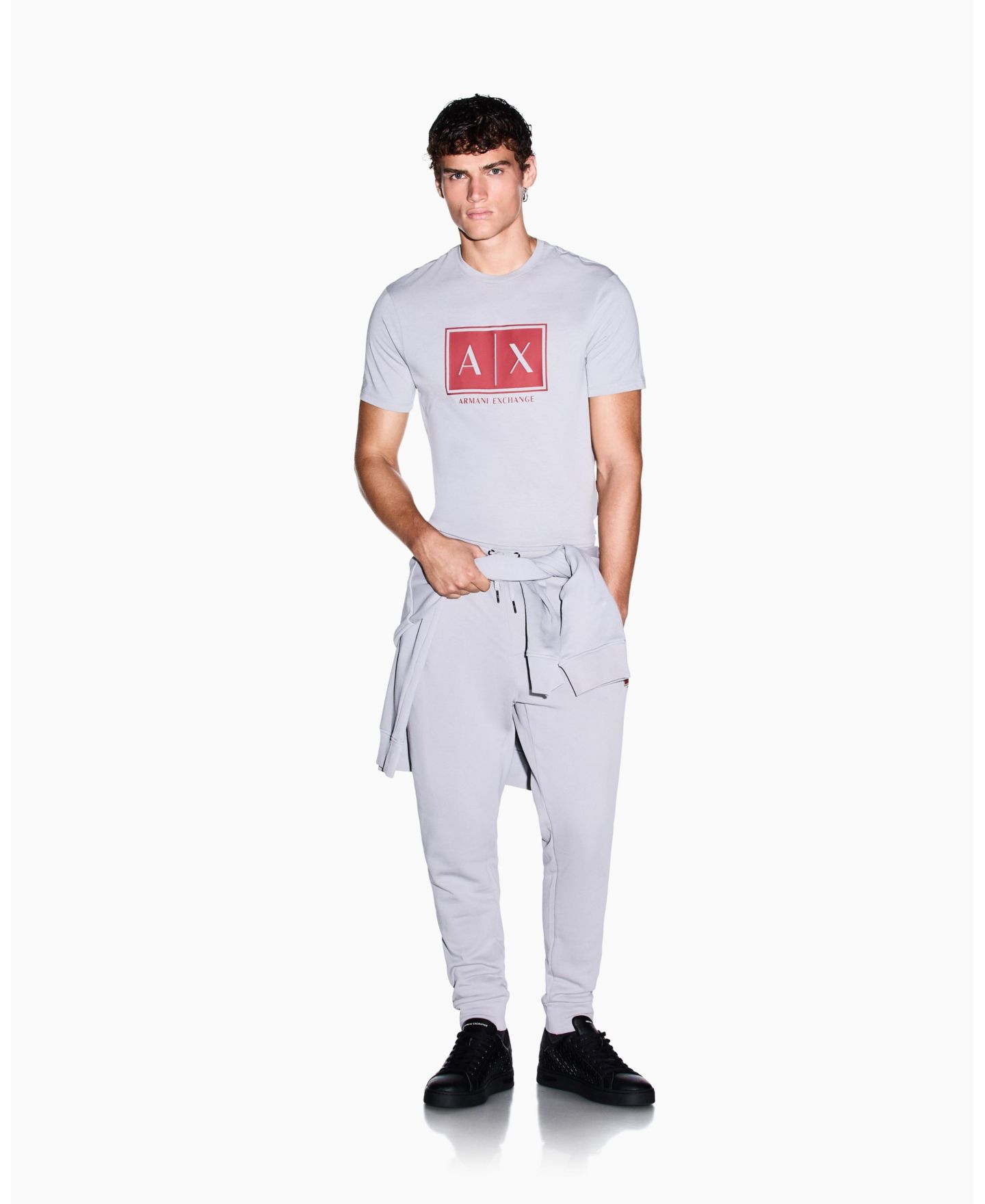 Мужская футболка A|X Armani Exchange Box Logo, цвет: Alloy — фото 3