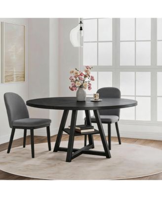 3-Piece 47.2-Inches Round Dining Set with 2 Chairs Dining Table Set