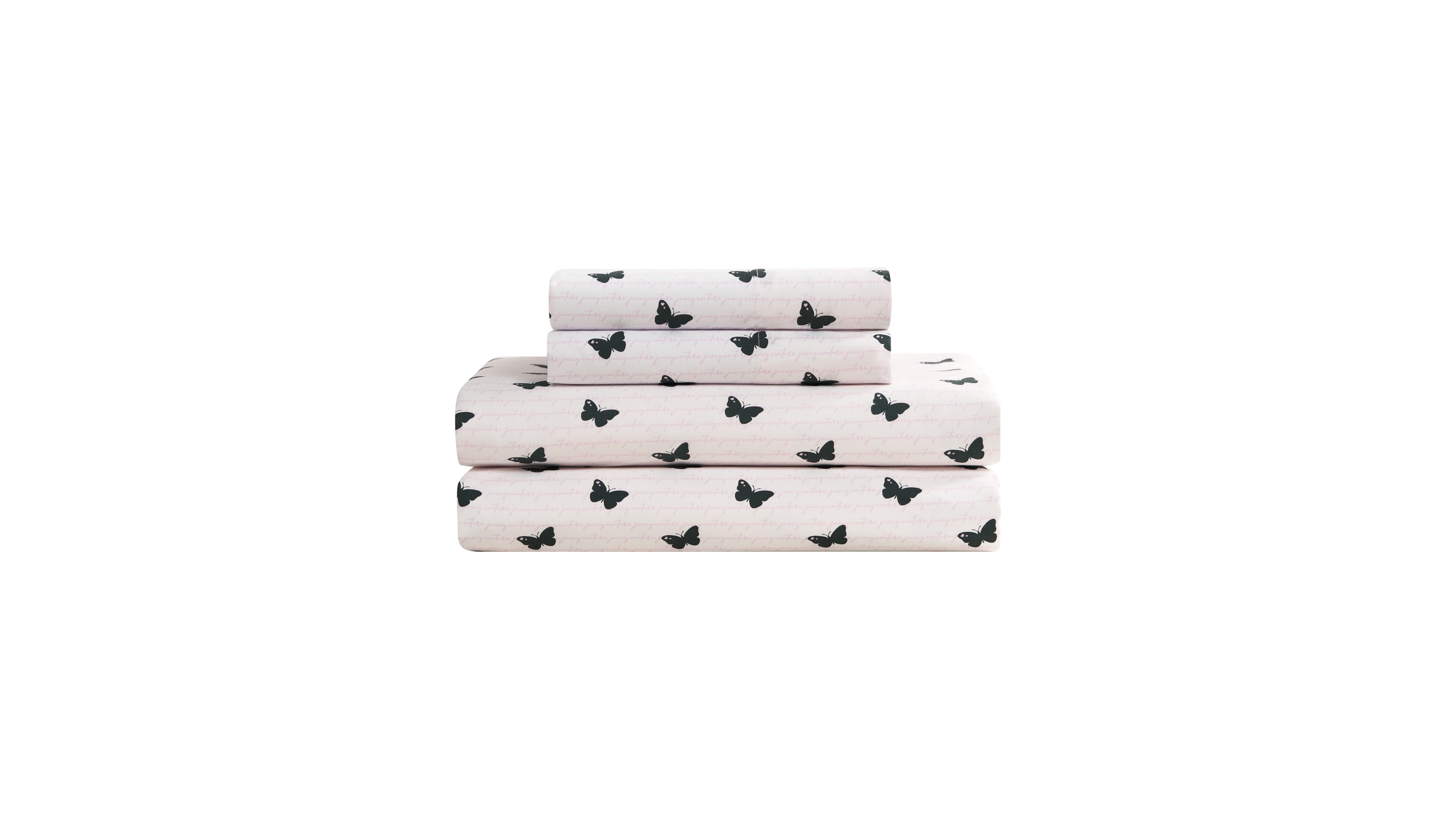 Juicy Couture Printed Microfiber 4-Piece Sheet Set, Queen