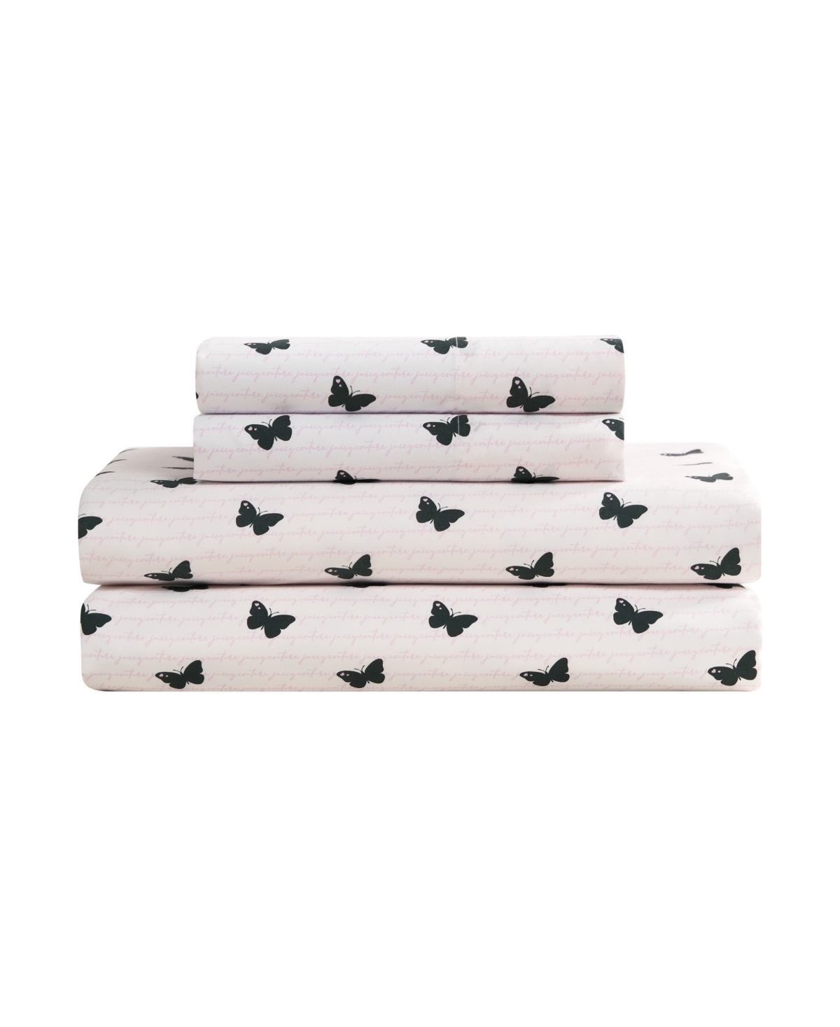 Juicy Couture Printed Microfiber 4-Piece Sheet Set, King