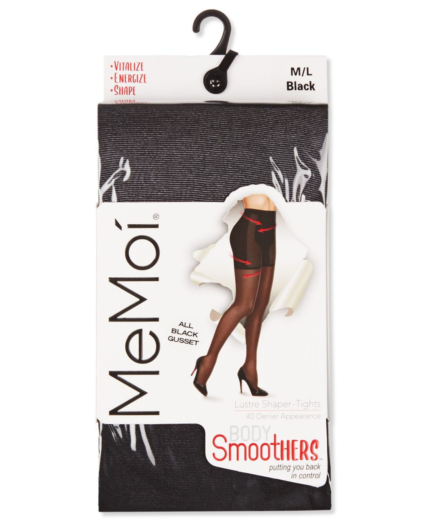 Женские колготки MeMoi Lustre Semi-Opaque Shaper Tights, цвет: Чёрный — фото 4