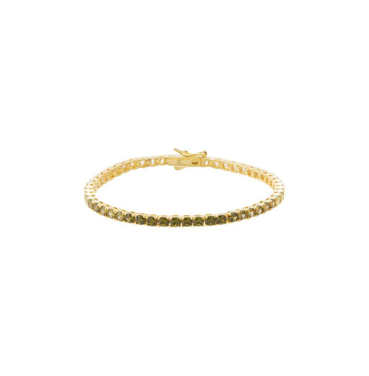 by Adina Eden Women's 14K Gold Plated Cubic Zirconia Earth Tone Ombre Bracelet - Light green -
