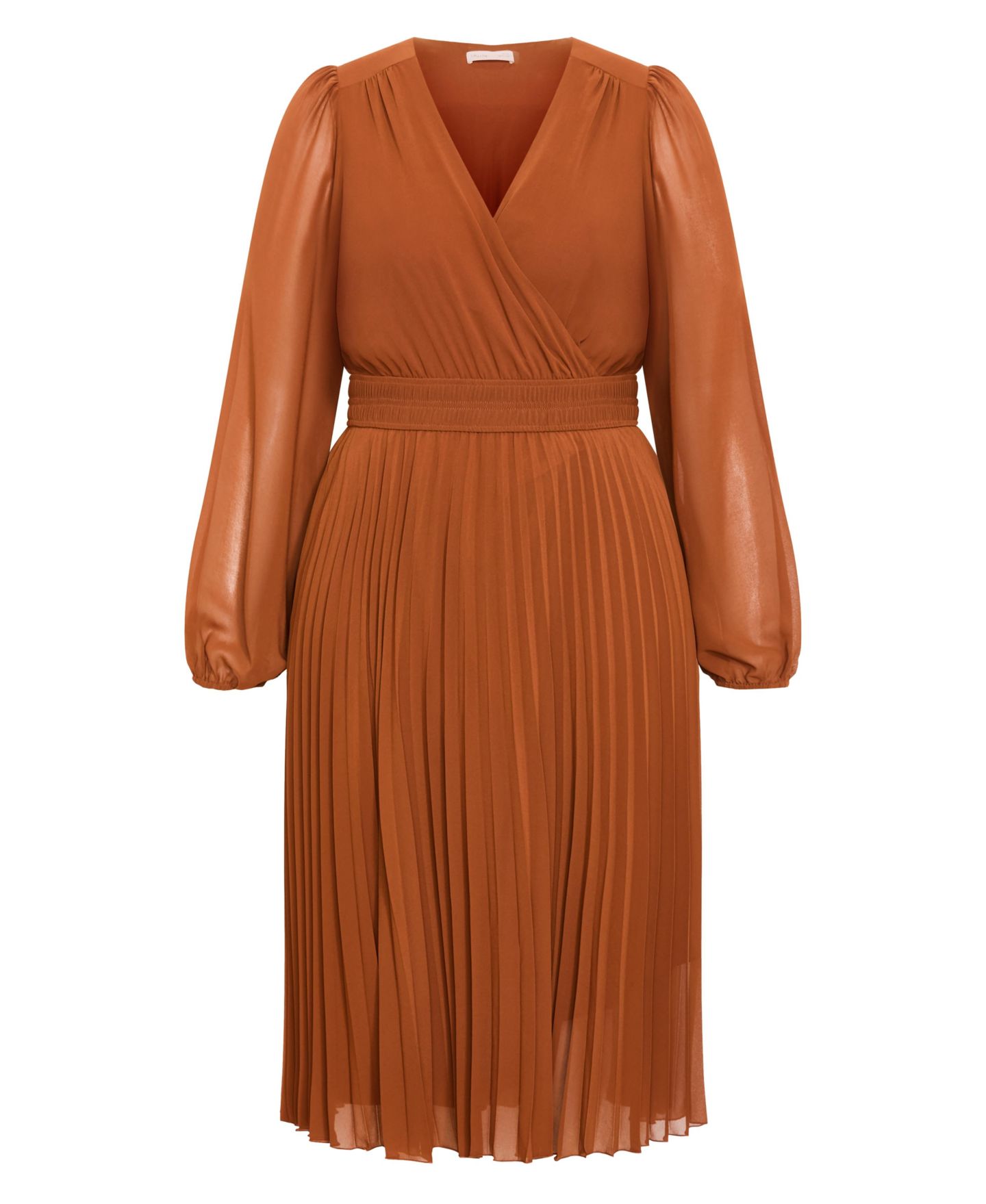 Женское платье CITY CHIC Finley Sheer Pleat, цвет: Имбирный — фото 4