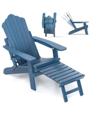 All-Weather Adirondack Lounge Chair with Retractable Footrest