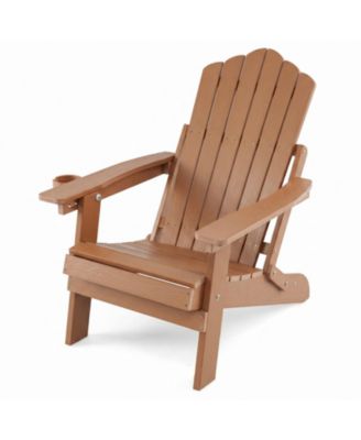 5-Level Folding Adirondack Chair with Swivel Cup Holder