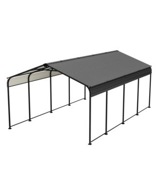 12x20 Feet Heavy Duty Metal Carport, Galvanized Steel All Weather Shelter for Car, Truck, SUV and Boat