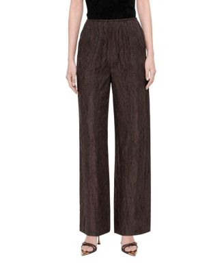 Women's Crinkle Effect Wide Leg Trousers