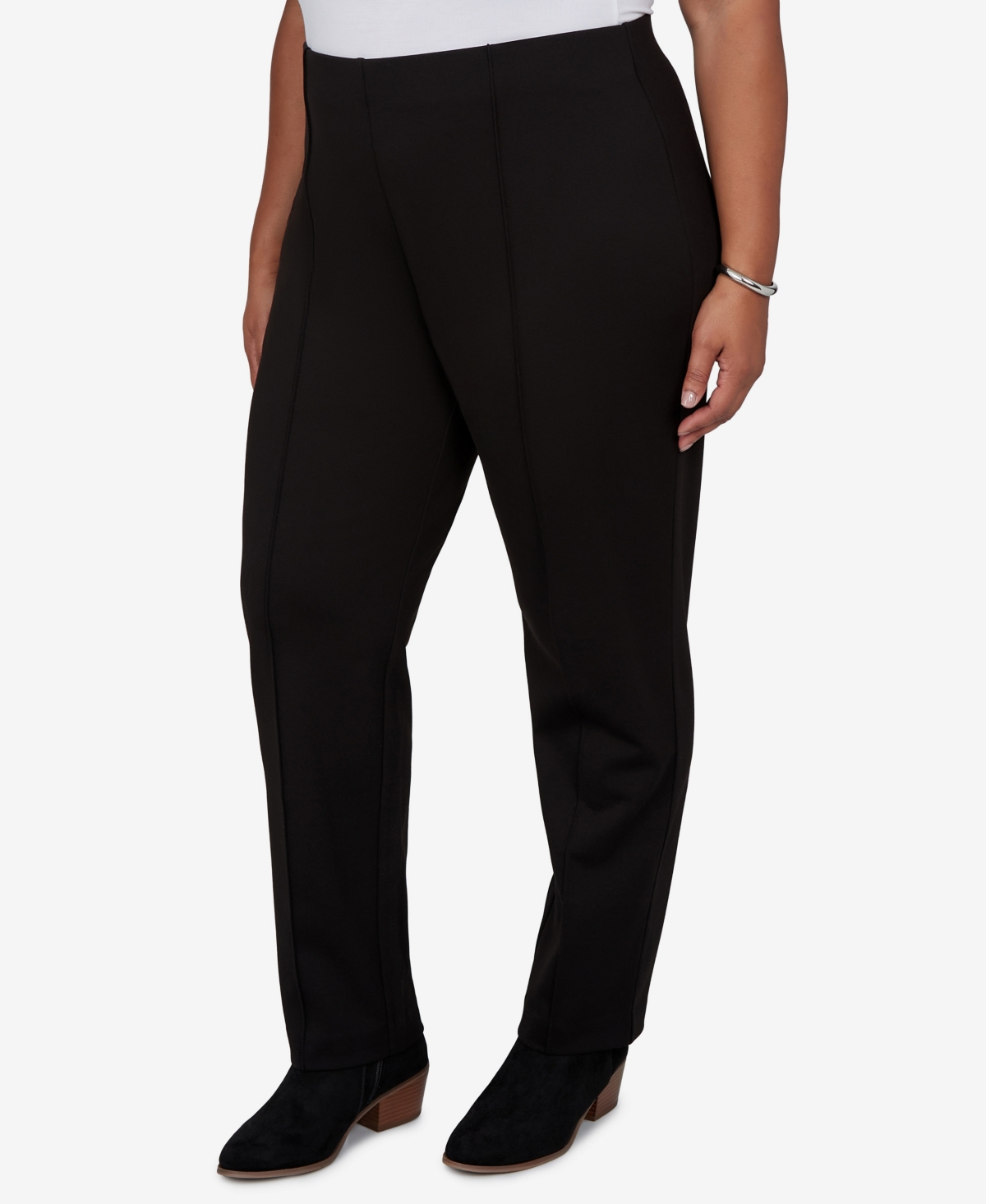Ruby Rd. Plus Size Pull-on Straight Ponte Pants In Black