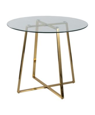 Cosmo 30.25" Tempered Glass Contemporary Glam Dinette Table