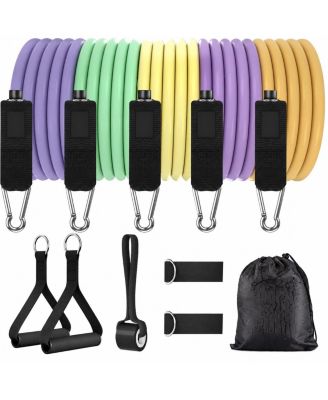5 Level Adjustable Resistance Bands Set for Full Body Workout
