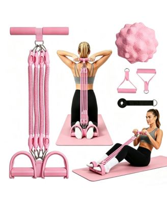 Adjustable 25 to 100lbs Resistance Band Set Handles Full Body Workout Pilates Yoga Physical Training
