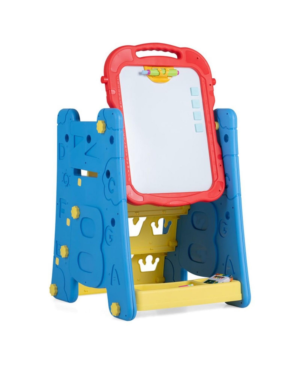 Sevorley 4 in 1 Art Easel for Kids with Double Sided Magnetic Board, for Drawing