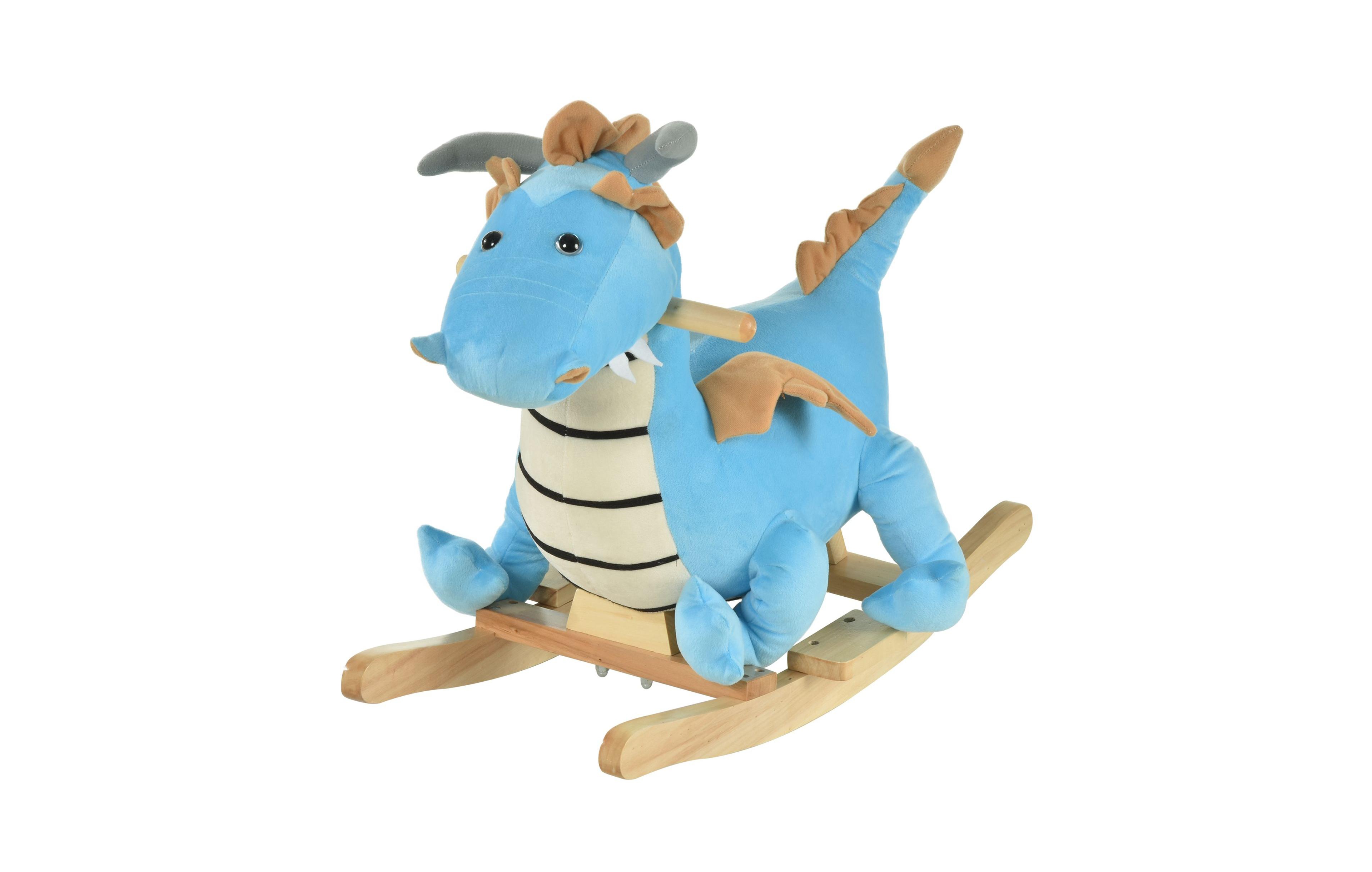 Sevorley Dinosaur Rocking Ride-On Toy with Wooden Base, Ages 18-36 Months