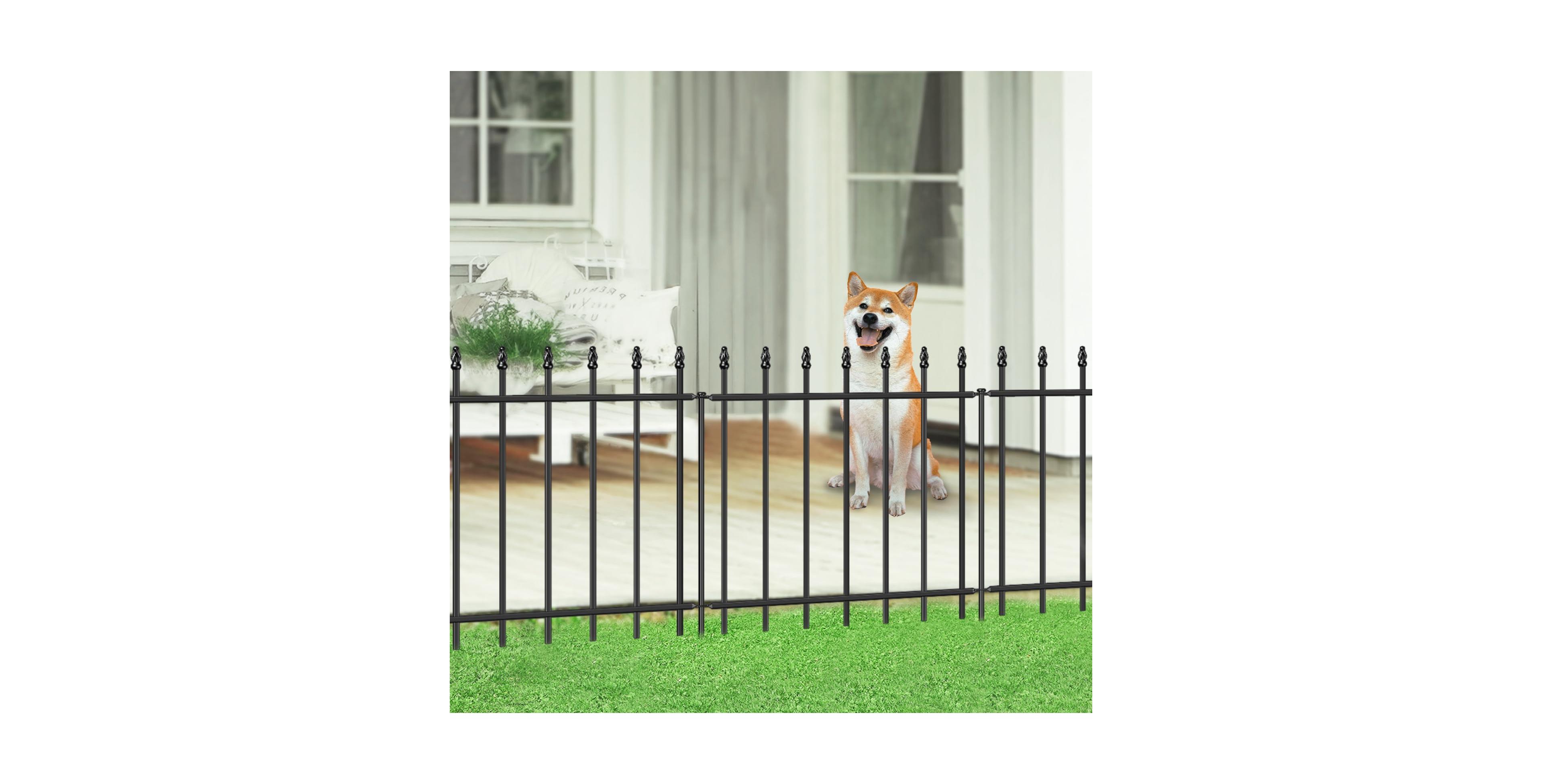 Aofar Decorative Metal Garden Fence 24IN X 16FT Outdoor Border With Stakes