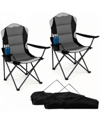 Outdoor Chair, Folding Design, Carry Bag, Cup Holders, 330 lb Capacity for Camping, Travel and Outdoor Activities
