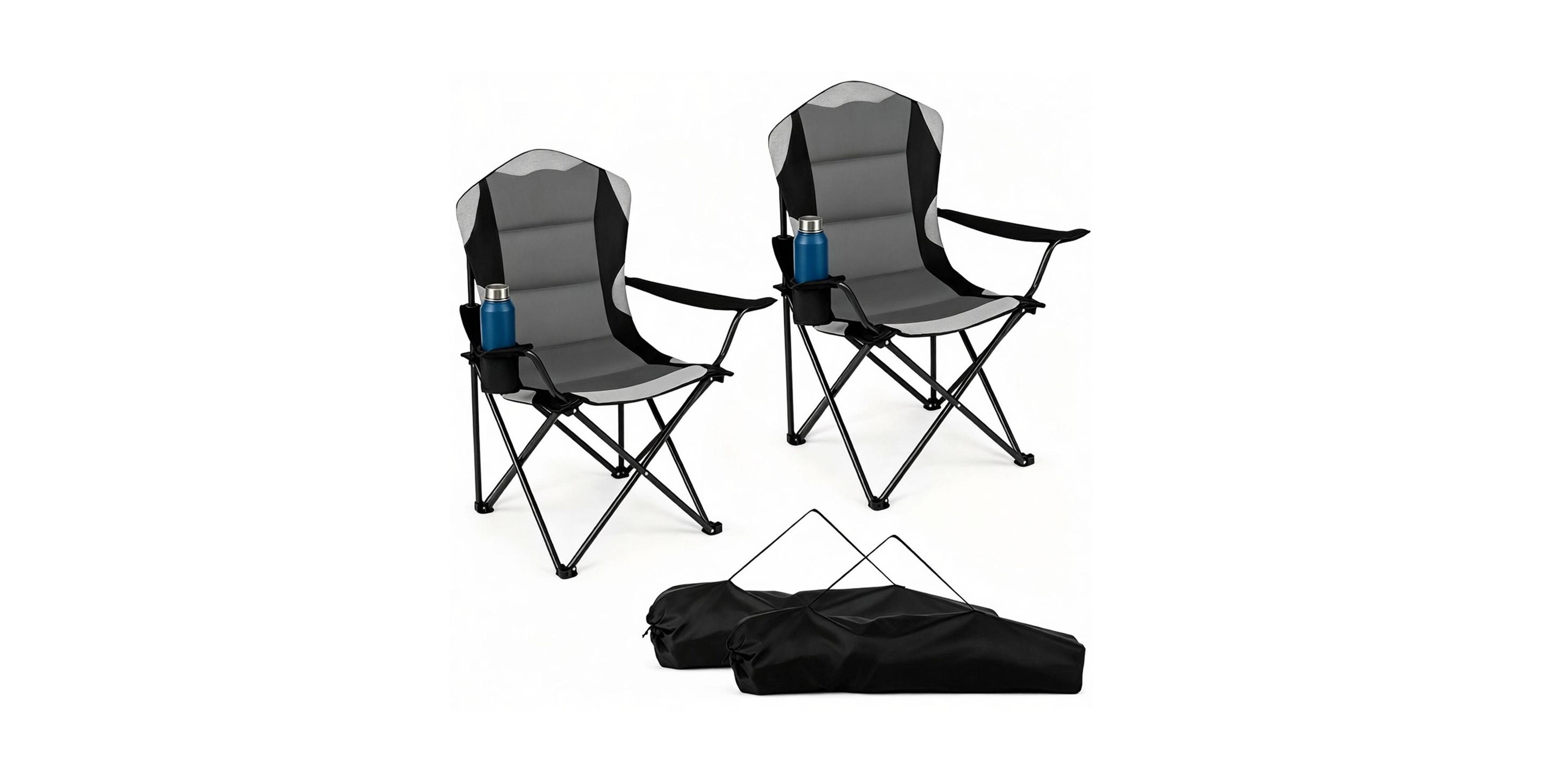 Sevorley Outdoor Chair, Folding Design, Carry Bag, Cup Holders, 330 lb Capacity for Camping