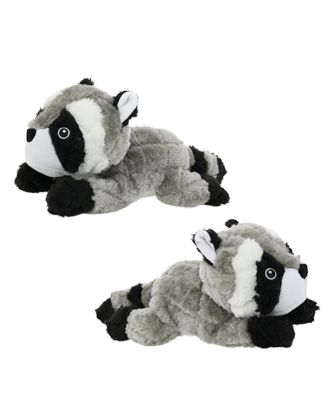 Nature Raccoon 2 Pack, Durable Plush Squeaky Dog Toy
