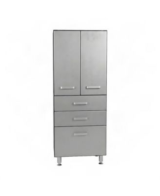 Black Vinyl Laminated Garage Storage Cabinet With 2 Doors And 3 Drawers