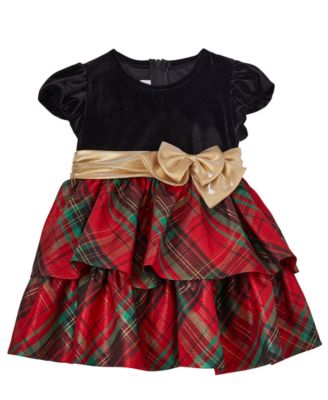Baby Girls' Velvet Tiered Holiday Dress