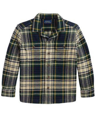 Boys' 2T-7 Plaid Cotton Flannel Camp Collar Shirt