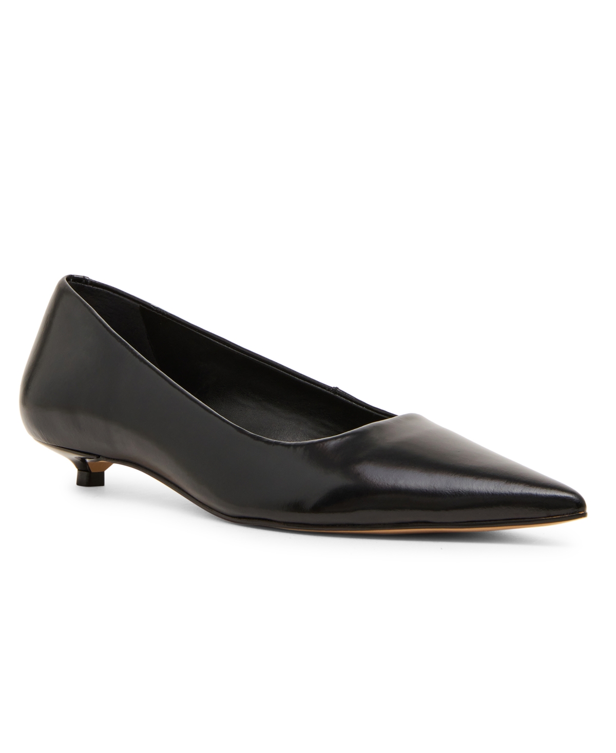 Steve Madden Women's Ardyn Pointed Toe Kitten Heel Leather Pumps
