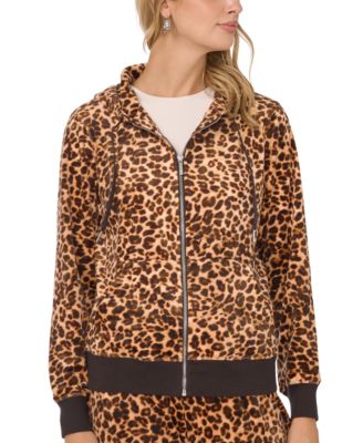 Women's Leopard-Print Zip Front Hoodie