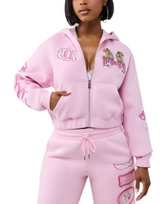 Women's Cropped Full-Zip Graphic Hoodie