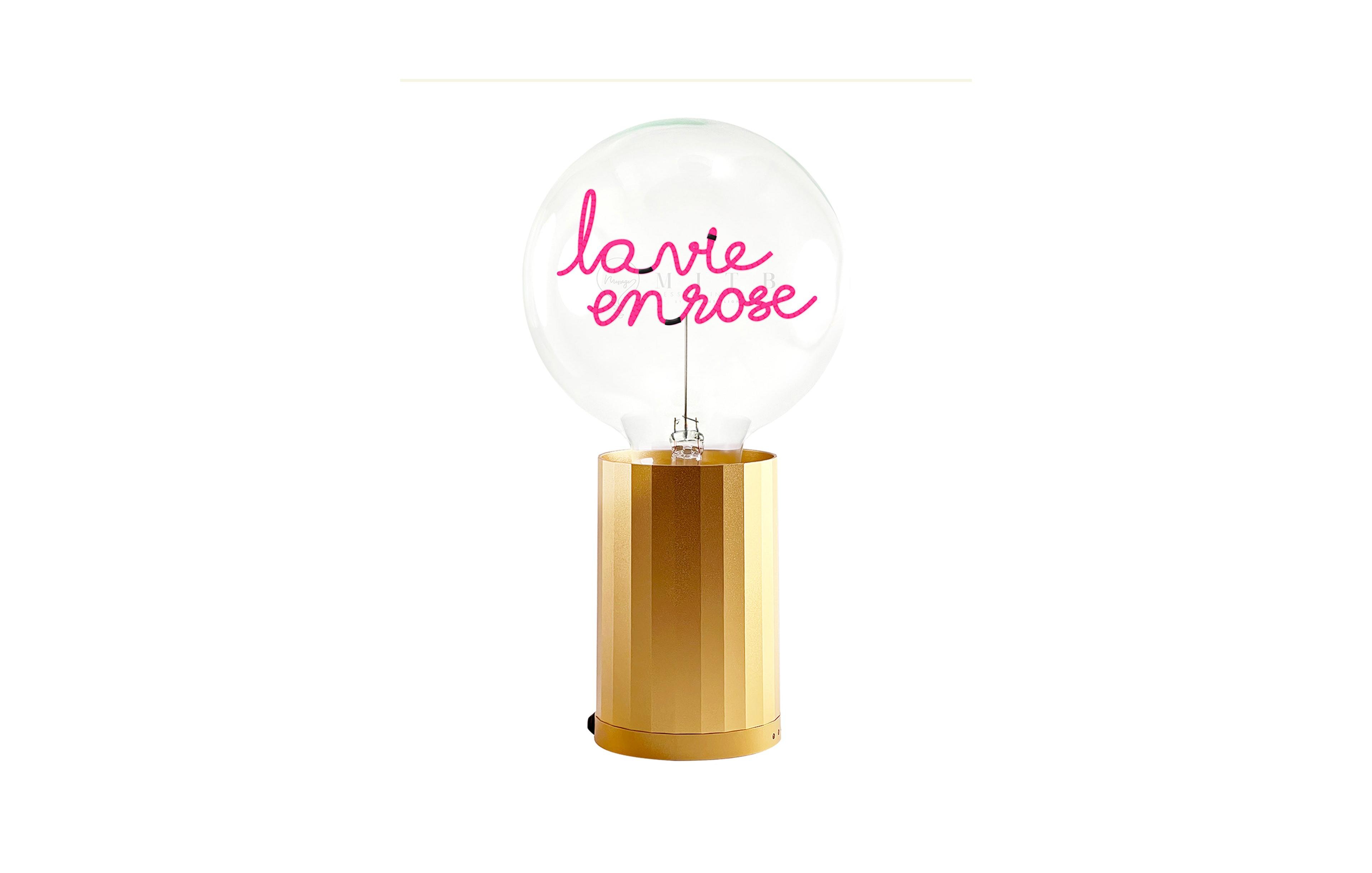 Mitb Bulb La Vie En Rose with Base Table Lamp