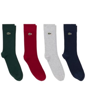 Men's Ribbed Cotton-Blend Athletic Crew Socks, 4-Pack