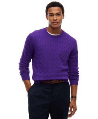 Men's Lambswool Cable Crew Sweater