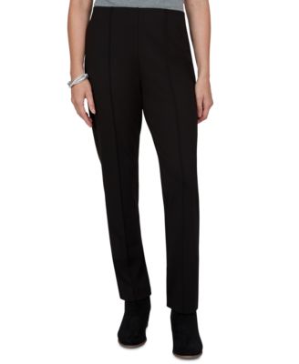 Petite Hollywood Pull-On Straight-Leg Mid-Rise Pants