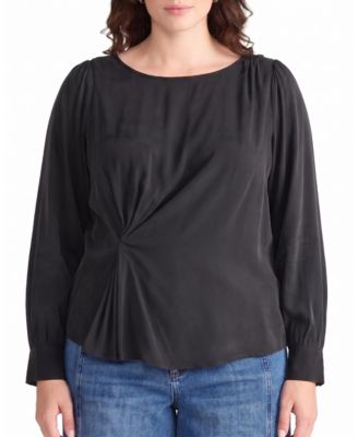 Women's Plus Size Sabrina Twist Front Stretch Cupro Blouse