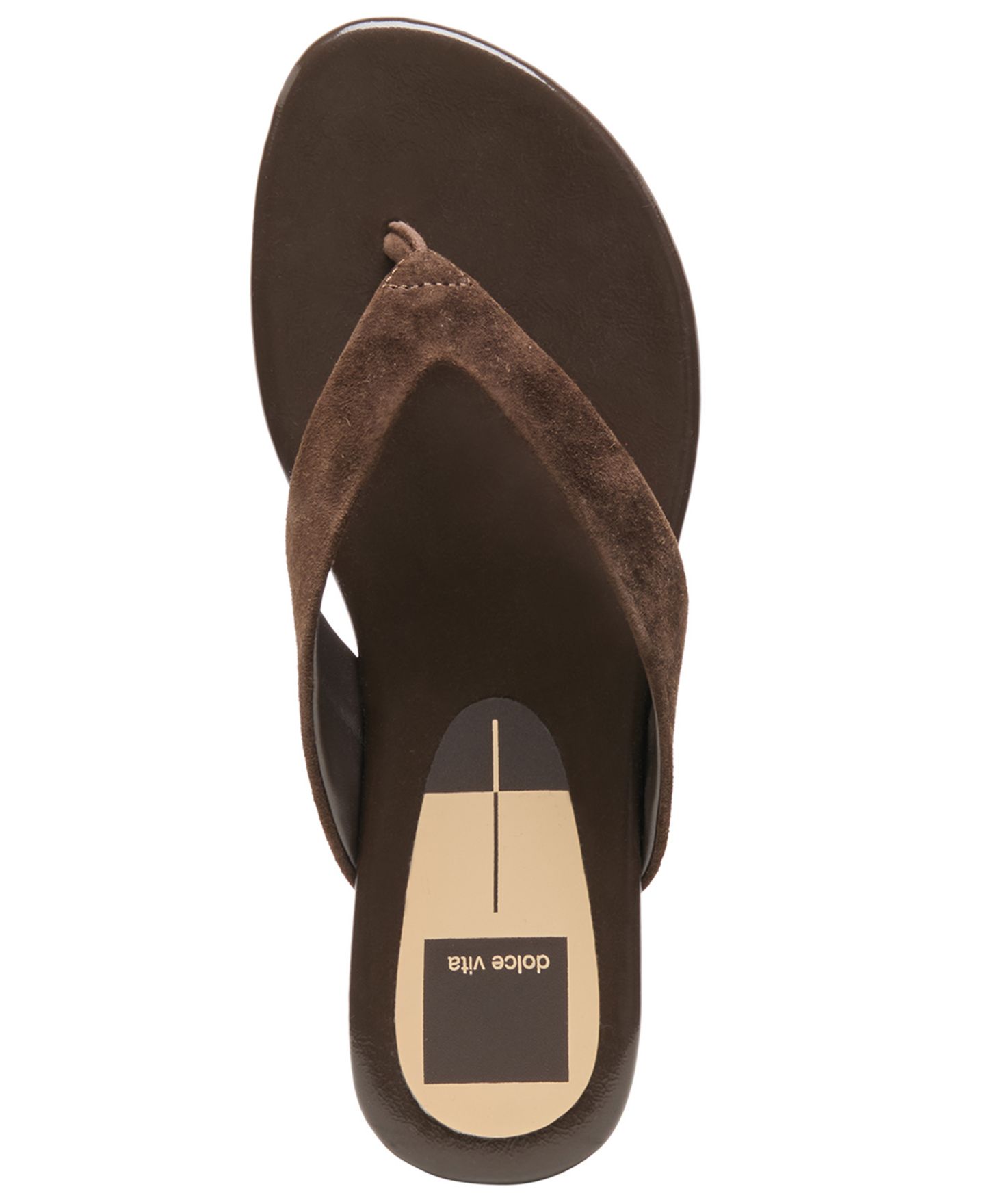 Женские сандалии Dolce Vita Linnet Thong Flip Flop Flat, цвет: Тёмно-коричневый замшевый — фото 4