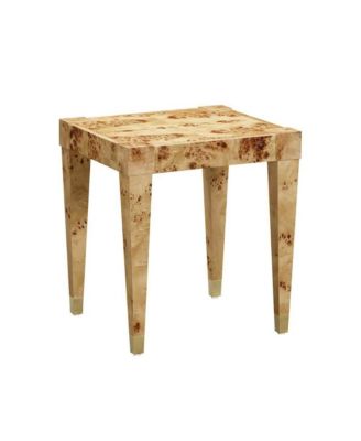 End Table With Burl Veneer And Iron Frame, A Modern Side Table Design