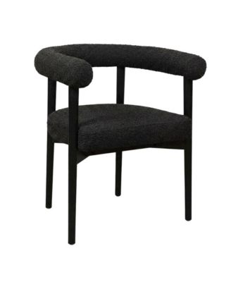 Boucle Upholstered Dining Chair with Ash Wood Legs for Dining Room