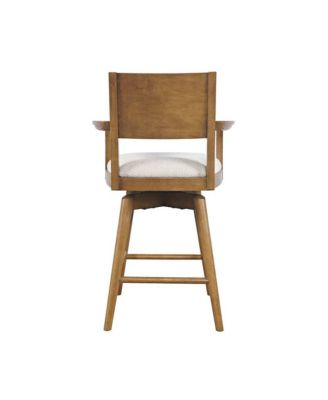 Axis Mid-Century Modern Upholstered Swivel Panel Dining Chair
