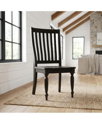 Rubberwood Solid Wood Slat Back Farmhouse Dining Chair for Kitchen Table