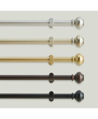Manor 1" Single Curtain Rod with Rounded Globe Finial Design