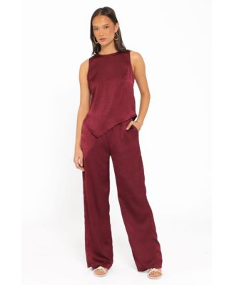 Women's Lira Sleeveless High-Neckline Wide-Leg Top and Pants, 2-Piece Set