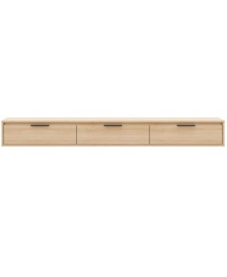 Slim 72" Wall-mounted 3-Door TV Stand with 3 Storage Cabinets