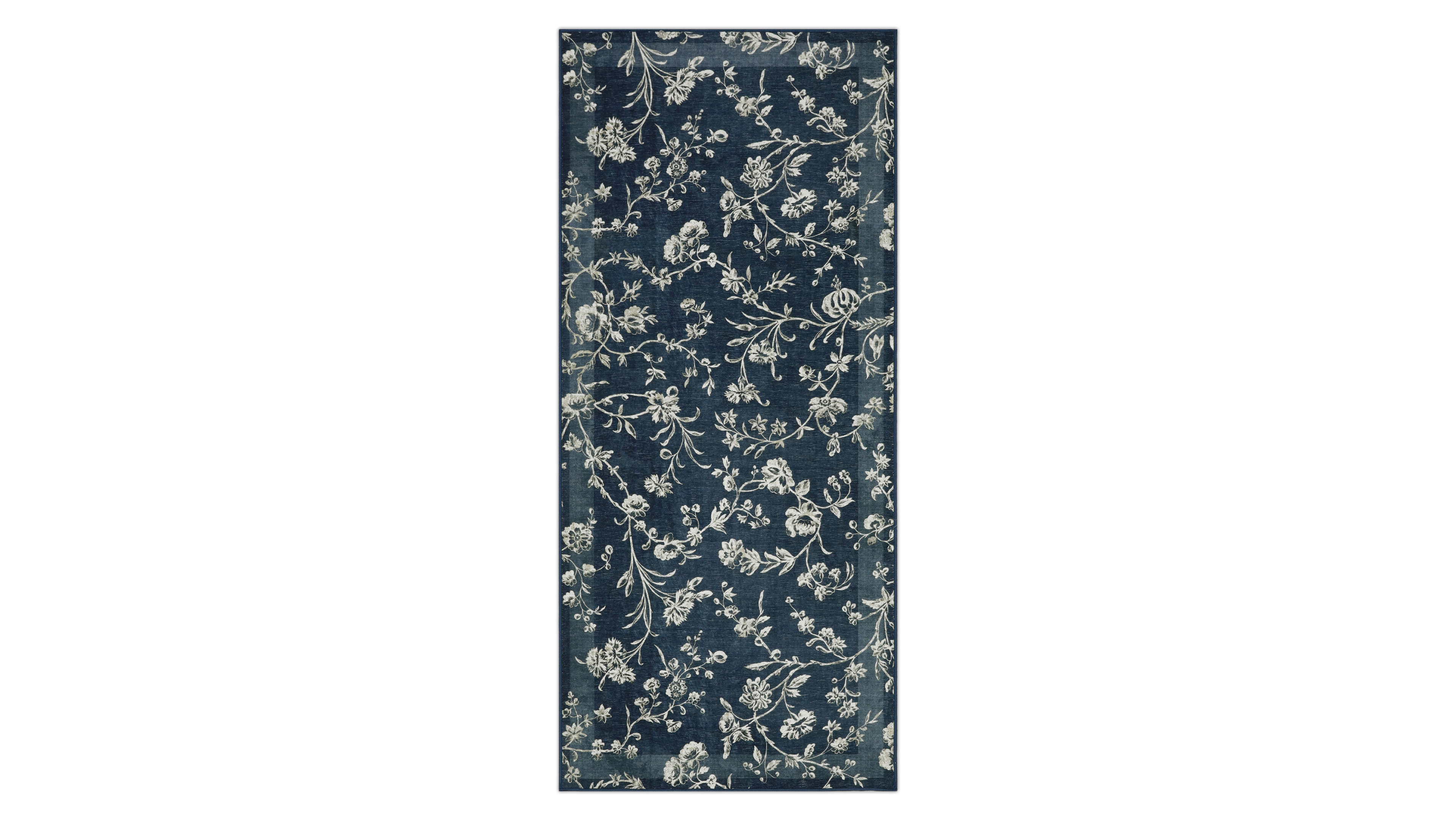 Laura Ashley Aria Border Floral Slip Resistant Runner Rug, 30" x 72"