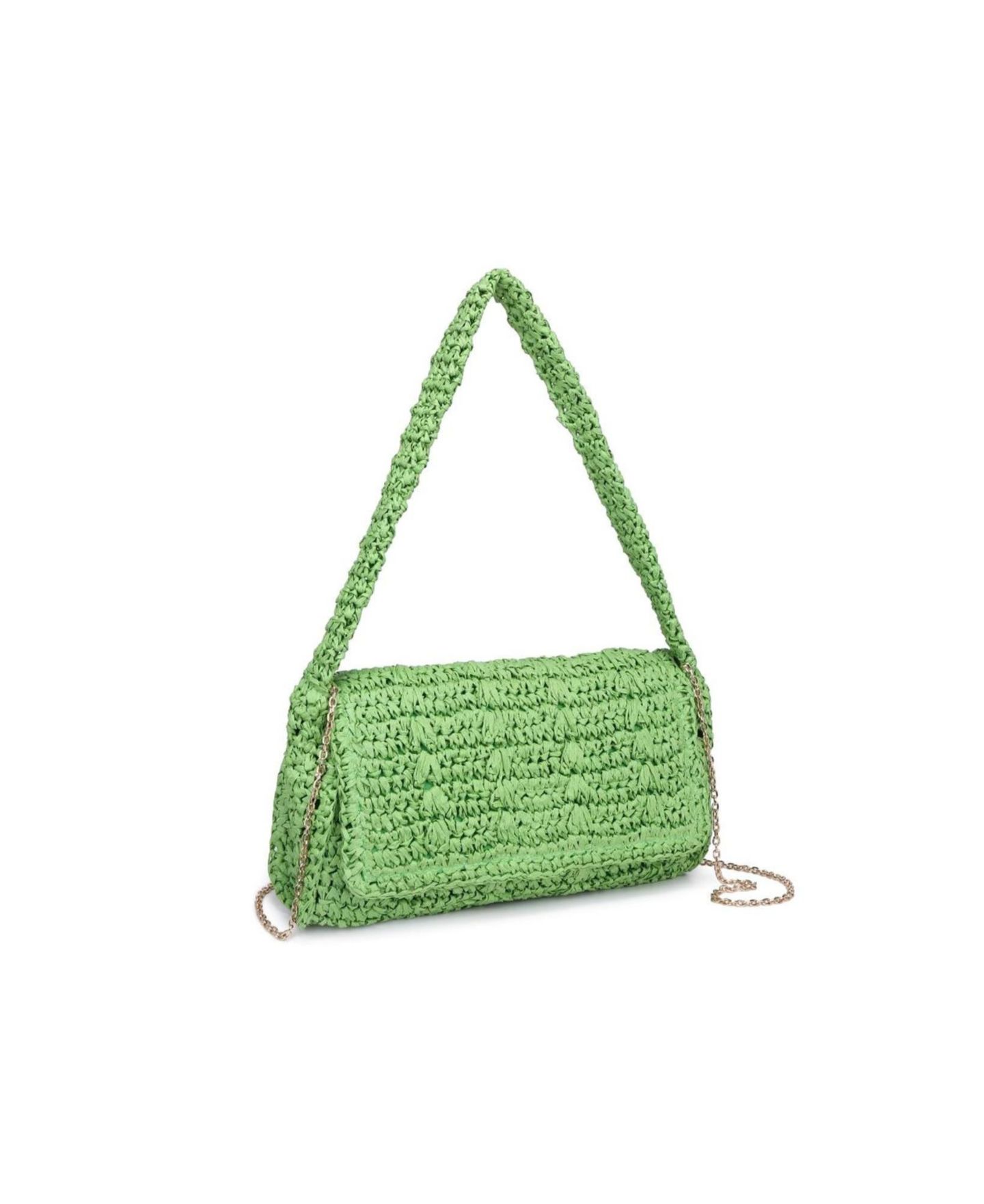 Женская сумка Urban Expressions Anika Woven Straw Detachable Chain Strap Crossbody, цвет: Зелёный — фото 2