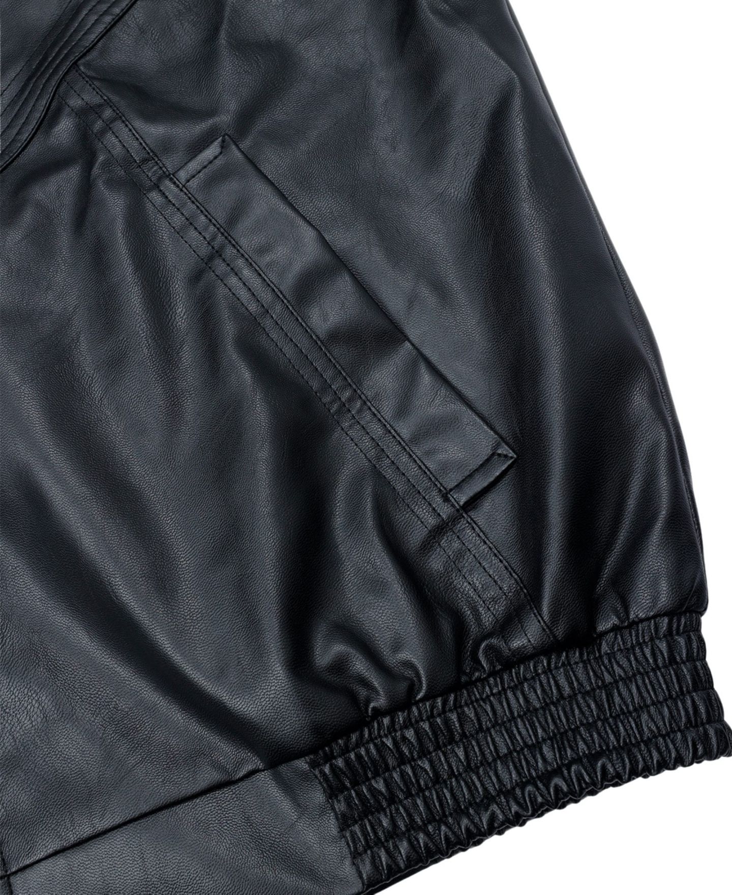 Женская куртка AELFRIC EDEN Zip Up Ruched Leather, цвет: Чёрный — фото 7