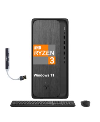 OmniDesk De sktop (Ryzen 3 8300G, 16GB, 256GB SSD, AMD Radeon 740M, WiFi 6, Bluetooth 5.4, Win 11 Pro) with  USB Hub